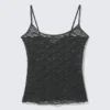Spitzen-Pyjama-Tanktop – Dunkelgrau