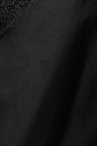 Spitzen-Satin-Träger-Top – Schwarz
