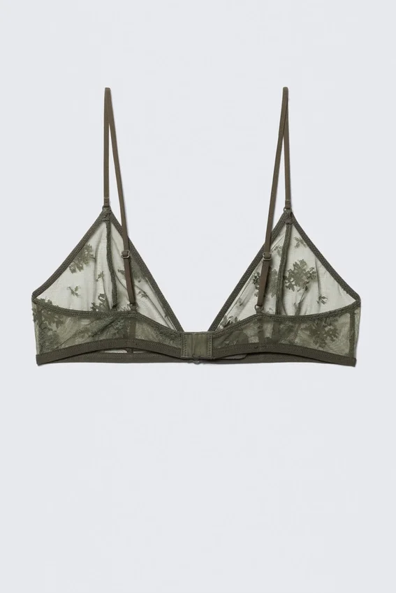 Spitzen-Triangel-BH – Dunkelkhaki-Grün Spitzen-Triangel-BH – Dunkelkhaki-Grün