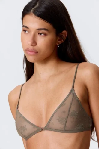 Spitzen-Triangel-Soft-BH – Staubgrau