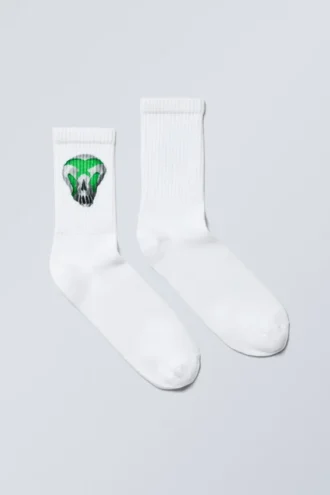 Sport-Socken mit Print – Cyber Skull