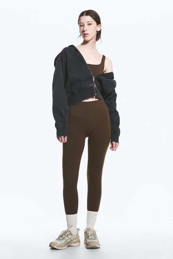 Sportleggings mit hoher Taille – Dunkelbraun Sportleggings mit hoher Taille – Dunkelbraun