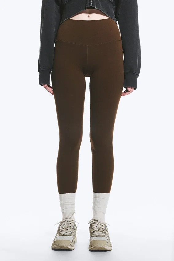 Sportleggings mit hoher Taille – Dunkelbraun Sportleggings mit hoher Taille – Dunkelbraun