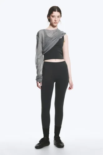 Sportleggings mit hoher Taille – Dunkelgrau
