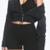 Sportliche Bikershorts mit hoher Taille – Schwarz Sportliche Bikershorts mit hoher Taille – Schwarz
