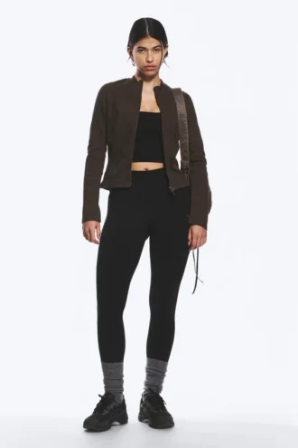 Sporttights mit hoher Taille – Schwarz