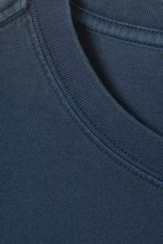 Standard-T-Shirt aus mittelschwerem Stoff – gewaschenes Dunkelblau