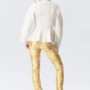Stretch-Hose mit niedriger Leibhöhe und ausgestelltem Bein – Hellgelb – Blumenmuster