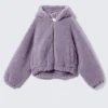 Strick-Kapuzenpullover – Flieder
