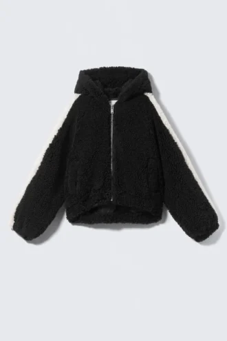 Strick-Kapuzenpullover – Schwarz