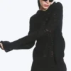 Strick-Kapuzenpullover – Schwarz Strick-Kapuzenpullover – Schwarz