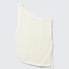 Strick-One-Shoulder-Top – Dusty White Strick-One-Shoulder-Top – Dusty White