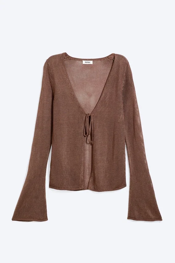 Strickjacke mit V-Ausschnitt – Braun Strickjacke mit V-Ausschnitt – Braun