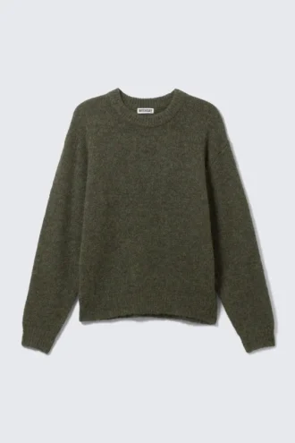 Strickpullover aus Wollmischung – Dunkelgrün Strickpullover aus Wollmischung – Dunkelgrün