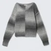 Strickpullover mit V-Ausschnitt und Space-Dye-Effekt – Grau Space Dye Strickpullover mit V-Ausschnitt und Space-Dye-Effekt – Grau Space Dye