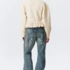 Strickpullover mit Volants am Saum – Off-White