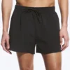 Strukturierte Badeshorts in mittlerer Länge – Schwarz Strukturierte Badeshorts in mittlerer Länge – Schwarz