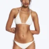 Strukturierte Bikinihose mit Bändern – Hellbeige Strukturierte Bikinihose mit Bändern – Hellbeige