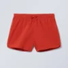 Strukturierte, oberschenkellange Badeshorts – Rot Strukturierte, oberschenkellange Badeshorts – Rot