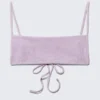 Strukturiertes Bikini-Oberteil mit quadratischem Ausschnitt – Helllila Strukturiertes Bikini-Oberteil mit quadratischem Ausschnitt – Helllila