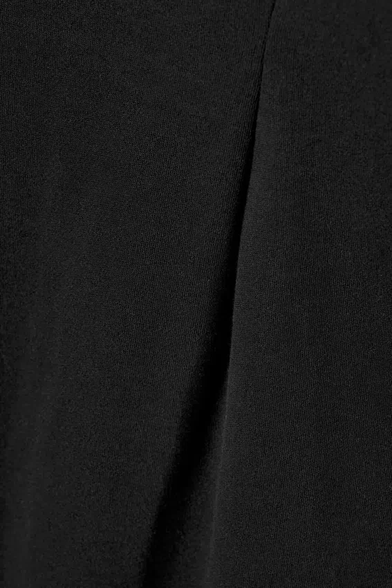 Strukturiertes Mini-T-Shirt-Kleid – Schwarz Strukturiertes Mini-T-Shirt-Kleid – Schwarz
