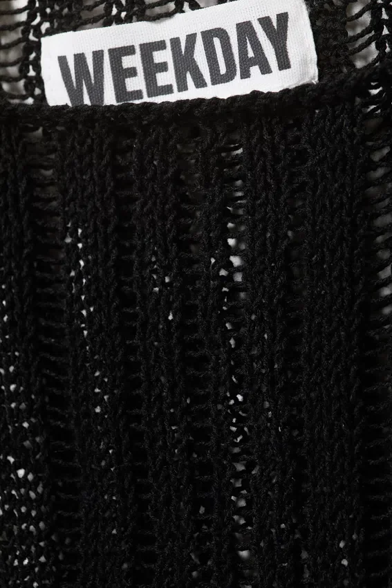 Strukturiertes Strick-Tanktop – Schwarz Strukturiertes Strick-Tanktop – Schwarz