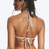 Strukturiertes Triangel-Bikini-Oberteil mit Trägern – Hellbeige Strukturiertes Triangel-Bikini-Oberteil mit Trägern – Hellbeige