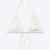 Strukturiertes Triangel-Bikini-Oberteil mit Trägern – Hellbeige Strukturiertes Triangel-Bikini-Oberteil mit Trägern – Hellbeige