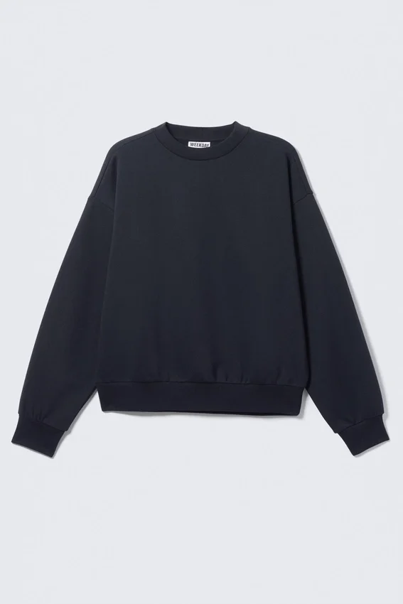 Sweatshirt in lockerer Passform – Dunkelblau Sweatshirt in lockerer Passform – Dunkelblau