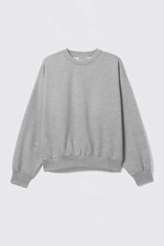 Sweatshirt in lockerer Passform – Grau meliert