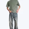 T-Shirt in lockerer Passform – Hellstaubiges Khaki-Grün