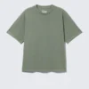 T-Shirt in lockerer Passform – Hellstaubiges Khaki-Grün