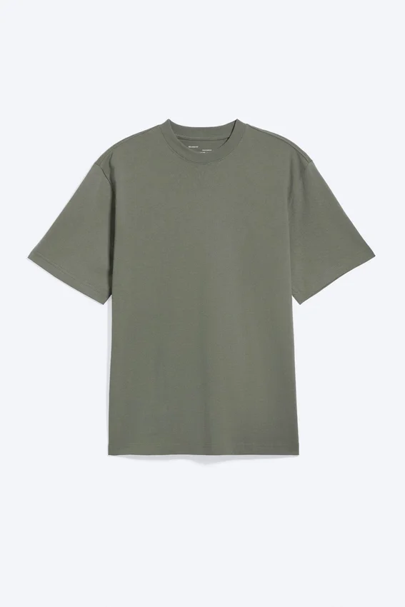T-Shirt in lockerer Passform – Hellstaubiges Khaki-Grün T-Shirt in lockerer Passform – Hellstaubiges Khaki-Grün