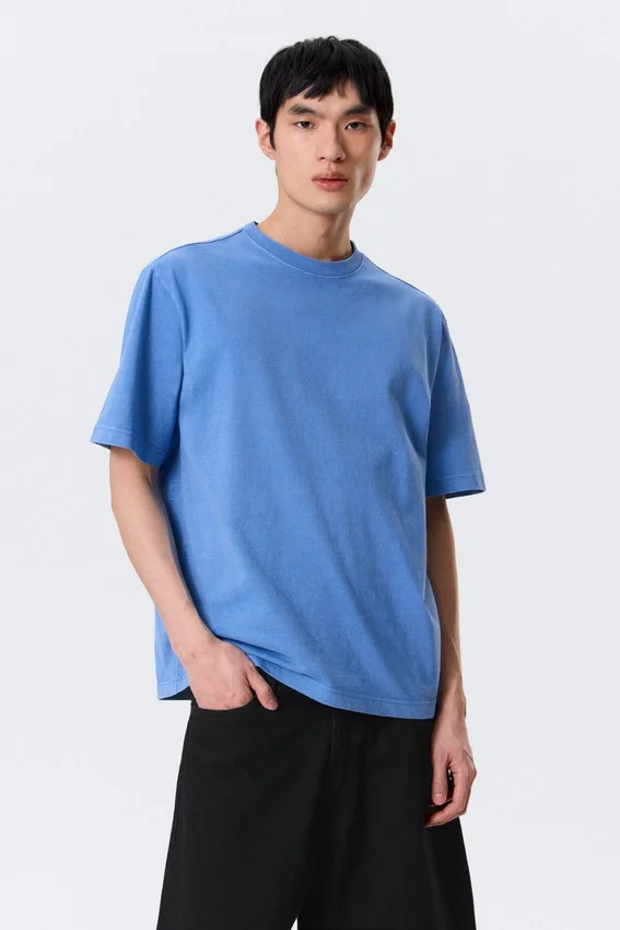 T-Shirt in lockerer Passform – Washed Blue T-Shirt in lockerer Passform – Washed Blue