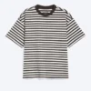 T-Shirt in lockerer Passform – weiße und dunkelbraune Streifen