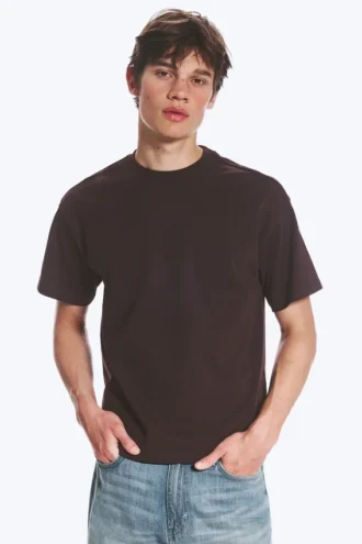T-Shirt mit lockerer Passform – Dunkelbraun