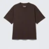T-Shirt mit lockerer Passform – Dunkelbraun