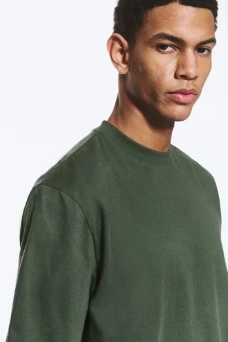 T-Shirt mit lockerer Passform – Dunkelgrün
