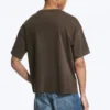 T-Shirt mit lockerer Passform – gewaschen, dunkelbraun