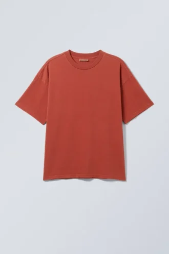 T-Shirt mit lockerer Passform – gewaschenes Rot