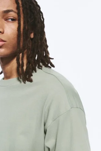 T-Shirt mit lockerer Passform – Hellkhaki
