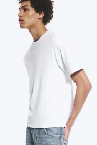 T-Shirt mit lockerer Passform – Weiß T-Shirt mit lockerer Passform – Weiß