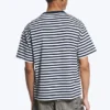 T-Shirt mit lockerer Passform – Weiß – Marineblaue Streifen