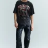 T-Shirt mit Print und Used-Look, kurzärmelig – Dunkelgrau – Rock ‚N‘ Roll