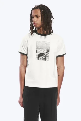 T-Shirt mit Print – Weiß – Comic-Seite