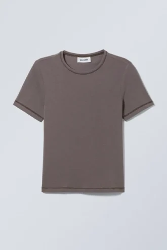 T-Shirt mit schmaler Passform – Dark Mole