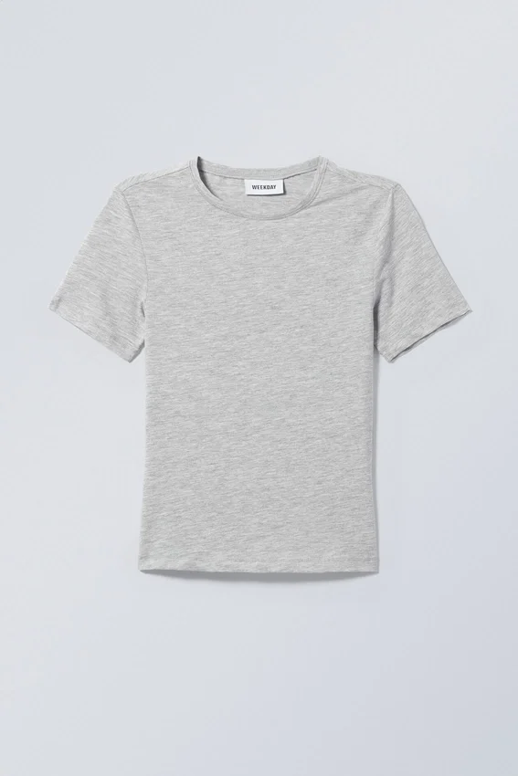 T-Shirt mit schmaler Passform – Grau T-Shirt mit schmaler Passform – Grau