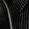 Taiki-Strickjacke mit Reißverschluss – zweifarbig mit schwarzen und grauen Streifen Taiki-Strickjacke mit Reißverschluss – zweifarbig mit schwarzen und grauen Streifen