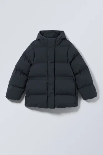 Taillierte Daunenjacke – Dunkelblau