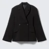 Taillierter Zweireiher-Blazer – Schwarz Taillierter Zweireiher-Blazer – Schwarz